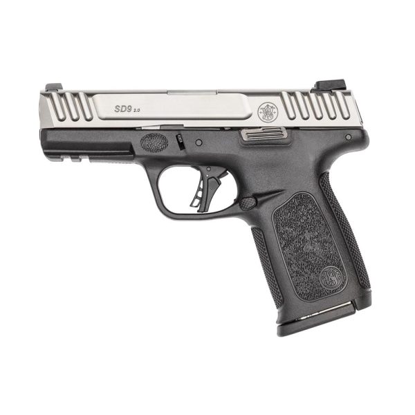 S&W SD9 2.0 Handgun 9mm Luger 16rd Magazine(1) 4" Barrel White Dot Sights No Thumb Safety 2-Tone